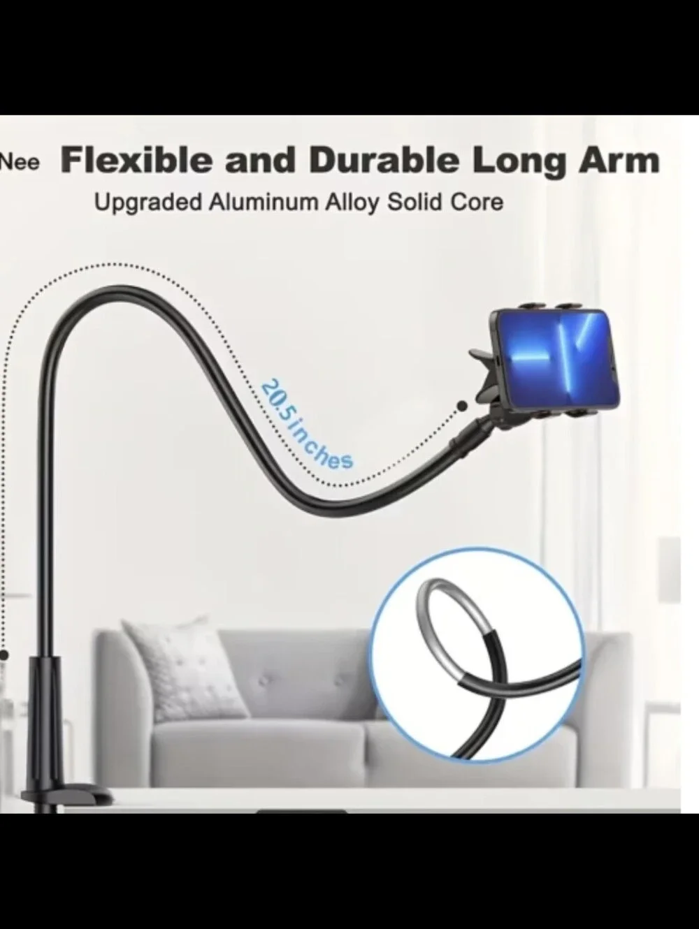 Flexible Gooseneck Phone Holder Stand – Adjustable 360° Long Arm Mount